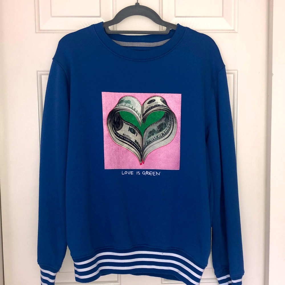 Bear the Beams Love is green sweatshirt